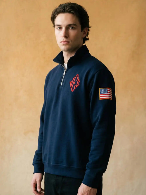 Jeffery Epstein OG Navy Quarterzip